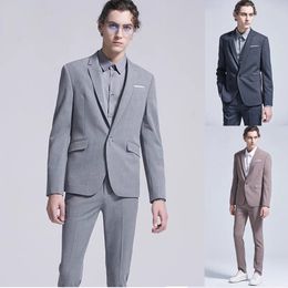 Men Blazers Groom Tuxedos 2 Pieces Suit Groomsmen Custom Made Slim Fit Best Man Suit Wedding Men's Suits Bridegroom (Jacket+Pants)