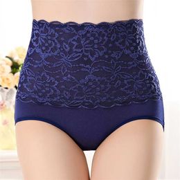 3pcs/Lot Women's Lace Panties High Waist Briefs Female Sexy Breathable Abdomen Panties Underwears Calcinha Sem Costura 211222