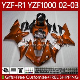 OEM Bodywork For YAMAHA YZF R1 Dark Orange 1000CC YZF-1000 YZF-R1 2000-2003 Body 90No.121 YZF R 1 1000 CC YZF1000 2002 2003 2000 2001 YZFR1 02 03 00 01 Motorcycle Fairing