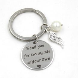 Stainless Steel Jewelry For Step Mom Gifts From Daughter Son Thank you for loving me as your own Stepmother Keychain Birthday Gifts