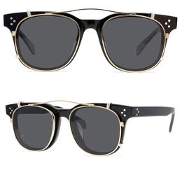 Brand Designer Clip-on Sunglasses Women Round Eyeglass Mens Eyewear Eyeglasses Frame with Sun Glasses Lens Optical Glasses