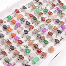 Women's Fashion Nature Stone Mix Style Alloy Jewellery Rings For Women Party Wedding Gift Size 16mm to 20mm