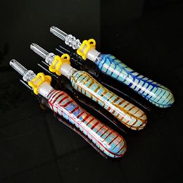 Nector Collectors Kit with 10mm Quartz Nail Tip Dab Oil Rigs Water Pipes Nector Collector Kit NC16