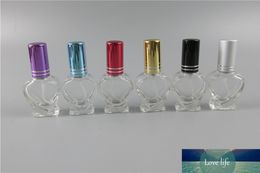 5pcs/lot 10ML Heart Clear Empty Perfume Bottles Atomizer Glass Perfume Bottles Glass Refillable Perfume Bottle With Metal Spray