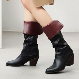 New Arrivals Brand Design Chic Winter Shoes Boots Women Big Size 43 Cosy For Walk Slip On Western Boot Female1