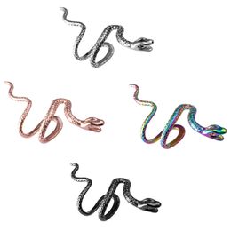 Non-piercing Snake Ear Cuffs Brass Animal Cartilage Wrap Punk Gothic Crawler Earrings For Man and Woman