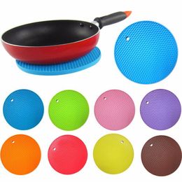 Multifunctional Round Silicone Non-Slip Heat Resistant Pot silicone table mats Coaster Cushion Place Mat Pot Holder Kitchen