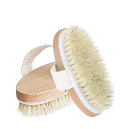 Natural Health Soft Bristle Wooden Oval Bath Brush Dry Skin Body Massage Shower SPA Without Handle HH6615SY
