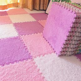 Four Seasons Universal Suede Floor Mat Stitching Bedroom Wall-to-Wall Carpeting Bedside Princess Room Carpet Tea Table Tatami 220301
