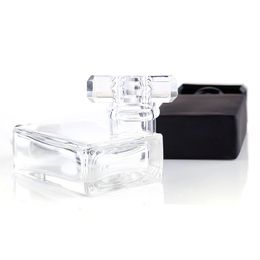 50ML Glass Refillable Perfume Bottle Square Portable Atomizer Empty Bottle with Spray Applicator For Travel Pack high-end cosmetics V2