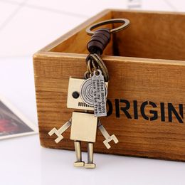 Retro Baseball Cap Keychain Movable Robot Giraffe Owl Heart Key Chain Key Rings bag hangs pendants fashion Jewellery will and sandy gift