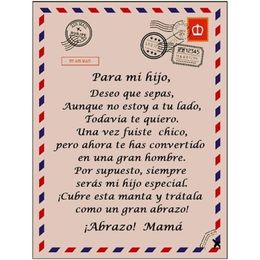 Personalised Flannel Blanket to Daughter Son Spanish Letter Printed Quilts Gift X4YE 201222