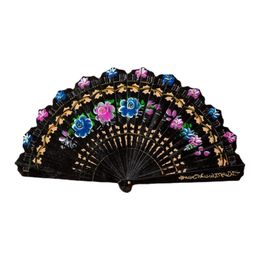 2022 NEW Other Home Decor 8 Inch Spanish Floral Folding Handheld Fan Hollow Out Wooden Dancing Hand