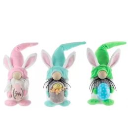 Fedex Stock Easter Bunny Gnomes Colorful Plush party favor Rabbit Gnome Hug Eggs Soft Dwarfs Spring Day Decorations CG001