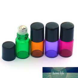 50pcs Empty Perfume Sample 2ml Roll Glass Bottle Fashion Colourful Roller On Essential Oil 2ml Vials With Black Plastic Cap