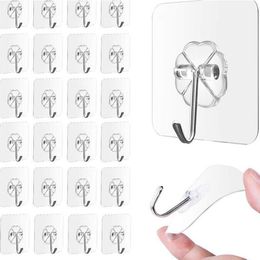 Transparent Wall Hooks Waterproof Oilproof Self Adhesive Hooks Reusable Seamless Hanging Hook For Kitchen Bathroom ZYY232
