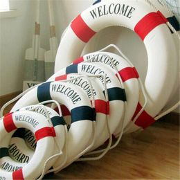 Decorative Objects & Figurines 1pc Creative Lifebuoy Ring Boat Sea Life Buoy Hanging On The Ship's Mediterraneo Style Home Decoration Wall
