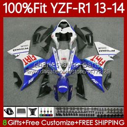 OEM Fairings Kit For YAMAHA YZF-R1 YZF R 1 YZF1000 2013-2014 MOTO Blue white blk Bodywork 97No.106 1000CC YZF R1 1000 CC YZFR1 13 14 YZF-1000 2013 2014 Injection mold Body