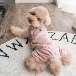 Pet Dog Jumpsuit Pyjamas Overalls Cotton Dog Clothes Pants Yorkie Chihuahua Poodle Bichon Pomeranian Schnauzer Pet Clothing 201114