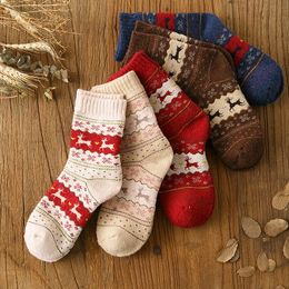 happy new year christmas Australia - Winter Women Men Socks Christmas Gift Cute Wool 3d Ladies Female Thermal Thicken Warm Happy Funny New Year 2021