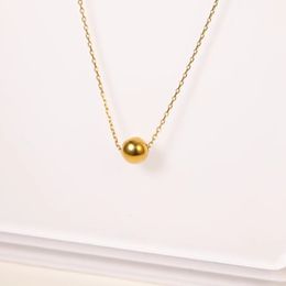 Real 18K Gold Jewellery Necklace Solid Gold Beads Pendant Pure AU750 For Women Fine Wedding Gift