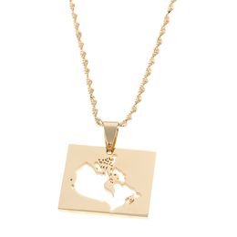 Stainless Steel Gold Colour Canada Map Pendant Necklaces Country Maps Of Canadian Charm Jewellery