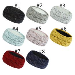 Dropshipping Fascia per capelli lavorata a maglia Inverno Donna Lady Warmer Crochet Turban Head Wrap Paraorecchie in peluche Fasce per capelli elastiche