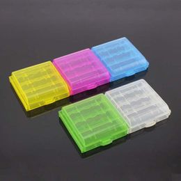 200pcs Clear Color Hard Plastic Case Holder Storage Box Cover for Rechargeable AA AAA Battery Batteries