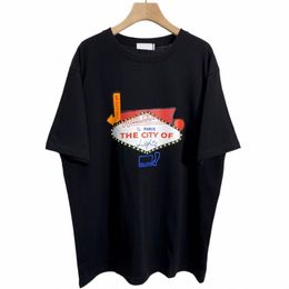 -2022 Europa Francia Bienvenido a París T Shirts Moda La ciudad de la luz de la camiseta para hombre de la ciudad Ropa de las mujeres Casual algodón Tee