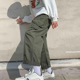 Men's Side Pockets Cargo Harem Pants Streetwear 2022 Hip Hop Casual Pockets Track Pants Male Harajuku Fashion Trousers G220224