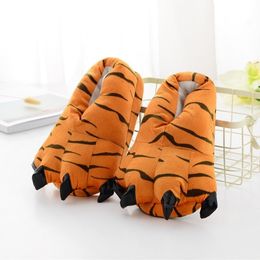 Big Size33-45Plush Slippers Winter Men Shoes Home Shoe Warm Indoor Slippers Cartoon Lovely Fluffy Slides Thicker Cotton Slippers Y200107