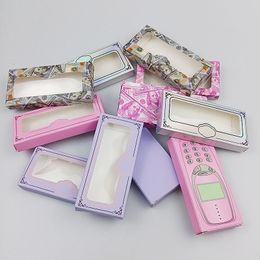 Glitter 3D Mink Eyelashes Box Laser False Eyelash Case Mink Lashes Package Lash Boxes Gifts Packaging Box