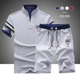 Summer Men Shorts Sets Short Sleeve T Shirt Shorts Print Male Tracksuit Set Men's Brand Clothing 2 Pieces 220310