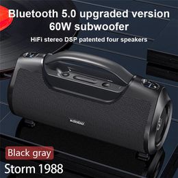 Storm1988 60W High Power Bluetooth 5.0 Speaker Portable IPX6 Subwoofer 12H Play Time Wireless Bass Box With 4 Speakers