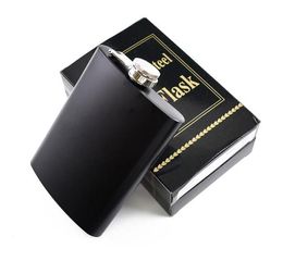 Matt black 6oz 8oz Liquor Hip Flask Screw Caps Stainless steel wine pot Russian portable Hip Flasks SN6306