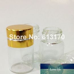 Free Shipping 100/lot 2ML Clear Glass Bottles 2CC Mini Sample Vials Small Essential Oil Bottle with gold screw cap
