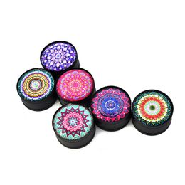 Newest Design Colorful 52MM Black Zinc Alloy Dry Herb Tobacco Grind Spice Miller Grinder Crusher Grinding Chopped Hand Muller Smoking Tool