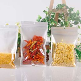 Clear Plastic Resealable Bags for Zip Retail Lock Packaging Bags Zipper Lock Mylar Bag White Package Pouch Self Seal Bags