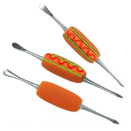 Dab tools wax dabber tool smoking dabbers dabbing accessories 4.8" hotdog shape use for dry herb oil containers smoke cream
