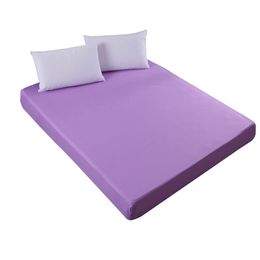 Colourful Waterproof Mattress Cover Bed Protection Pad Solid Bed Mattress Cover Fitted Sheet with Elastic Band 201218