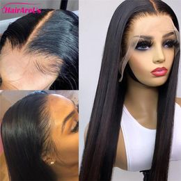 pre plucked lace frontal UK - Lace Wigs Wig HD Transparent 13x6 Frontal Pre Plucked Malaysian 13x6x4 Straight Front Human Hair For Black Women