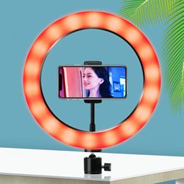 New 10 inch RGB Tripod Ring Light with Phone Holder for Photography Selfie Makeup on YouTube for YouTuber Vlogger Makeup Artist