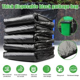 New 50pcs Trash Bags Black Heavy Duty Liners Strong Thick Rubbish Bags Bin Liners Disposable Garbage Bag Large Capacity Durable 201111