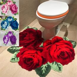 arrival sale beautiful and soft rose rug for bathroom stool 220301