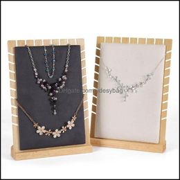 Jewelry Stand Packaging & Display Solid Wood White Black Necklace Pendant Holder With Microfiber Exhibitor Shop Counter Drop Delivery 2021 I