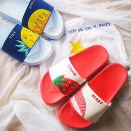 Soft Summer Fruits Cute Watermelon Strawberry Sole Beach Slides Indoor & Outdoor Slippers Sandals Women Shoes Y200 75