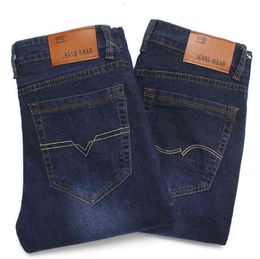 42 44 46 Men'S Plus Size Jeans Classic Fashion Korean Casual Loose Straight-Leg Denim Trousers Male High-End Brand Stretch Pants G0104