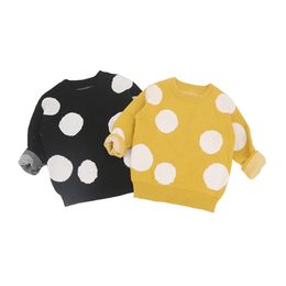Children Baby Sweaters Dot Boys Sweaters Winter Girls Sweaters Knit Kids Pullover Casual Boys Clothing 1-6 Years 201128