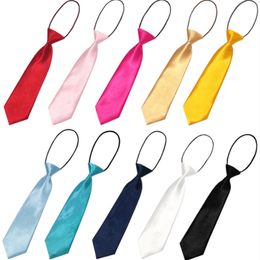 28*7cm Solid Colour Adjustable Rope Neck Ties For Children Kids Boy Necktie Fashion Accessories Party Club Decor