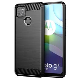 Carbon Fibre Shockproof Cover Protective Slim flexible TPU Silicone Case for Motorola Moto G9 Power